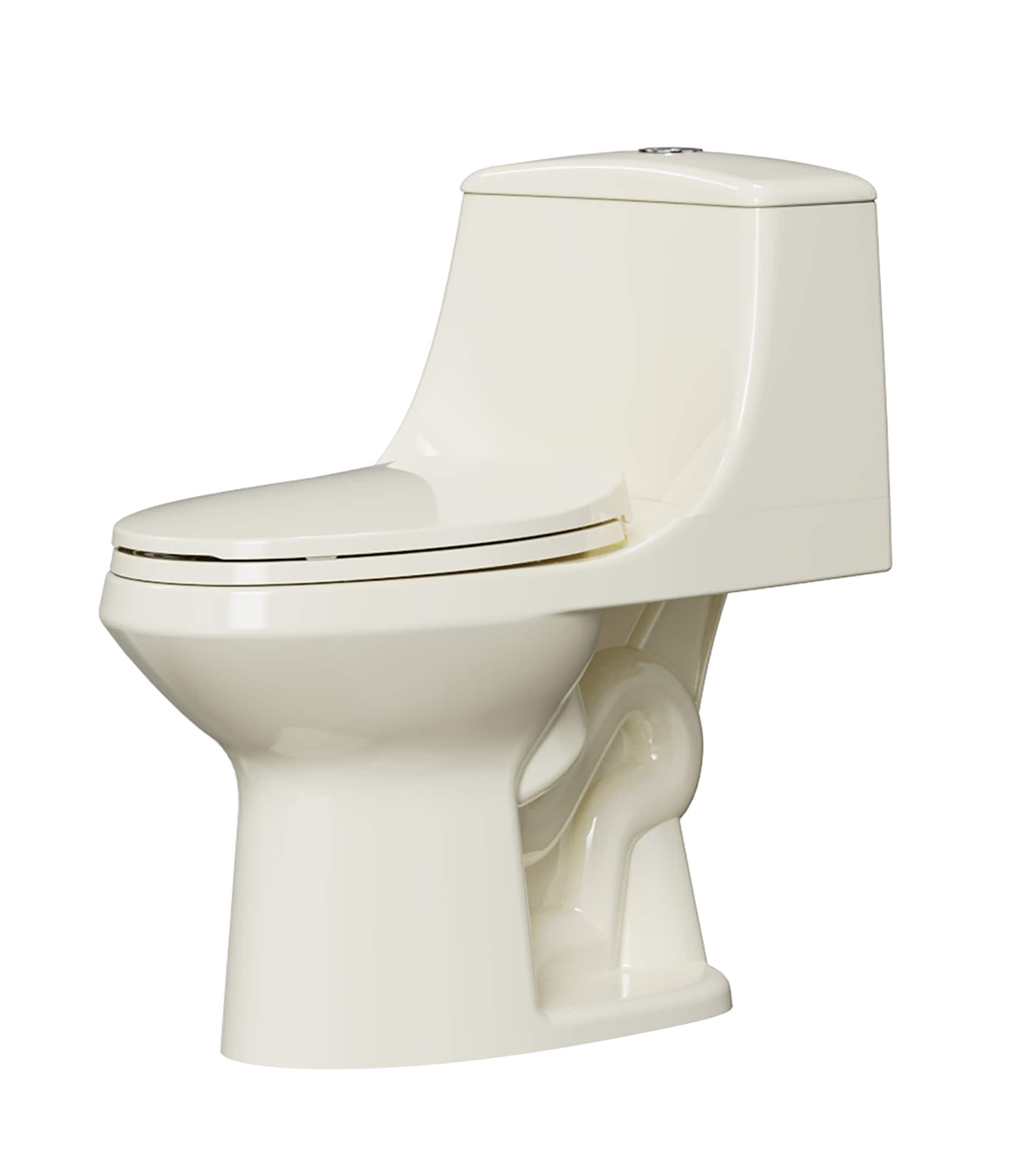 Project Source Laporte Oyster Dual Flush Elongated Chair height Soft Close 1-piece Toilet 12-in Rough-In WaterSense 1.6 GPF