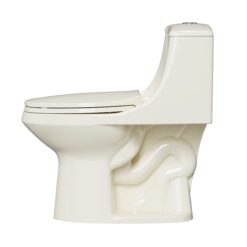 Project Source Laporte Oyster Dual Flush Elongated Chair height Soft Close 1-piece Toilet 12-in Rough-In WaterSense 1.6 GPF