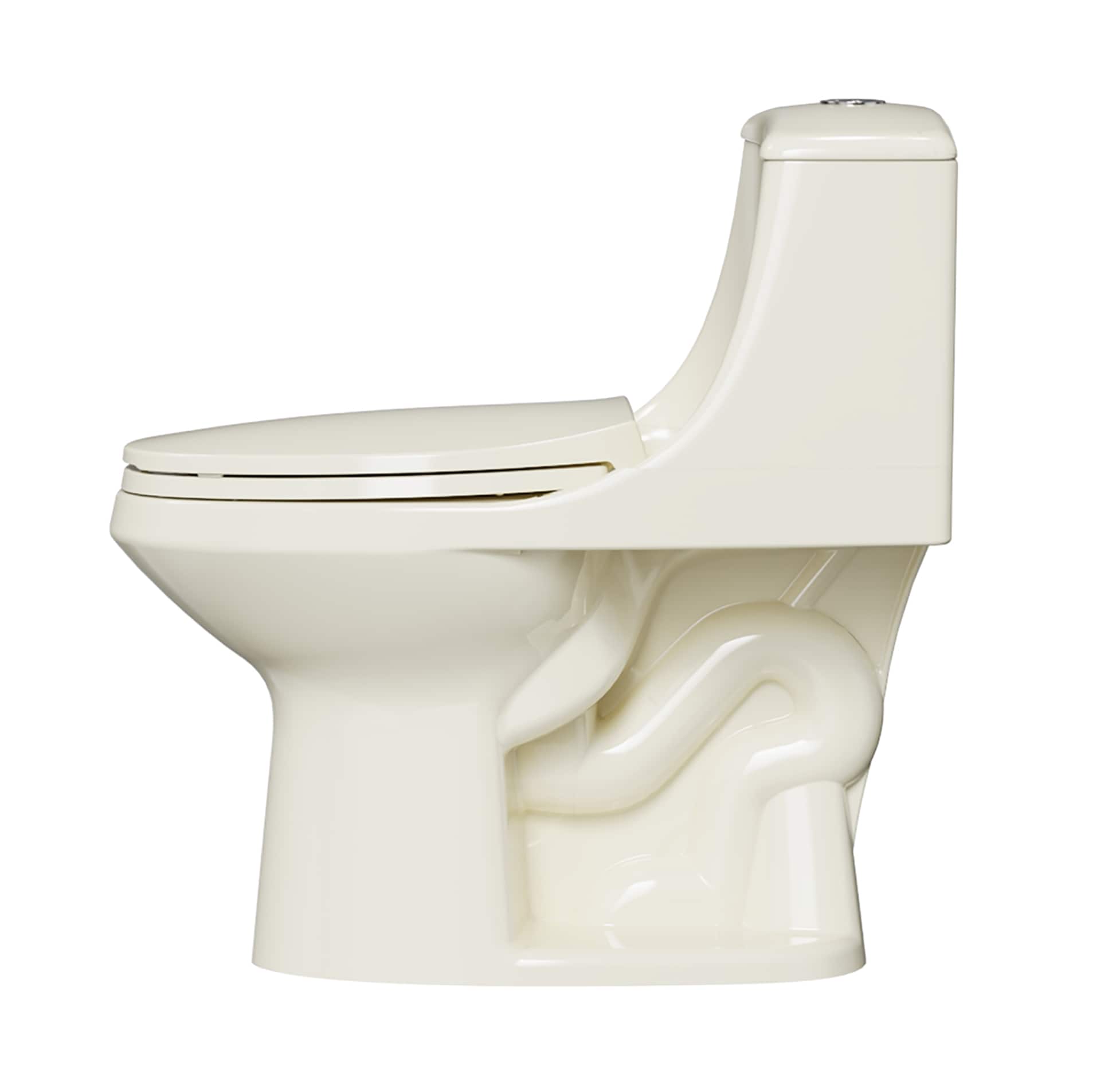 Project Source Laporte Oyster Dual Flush Elongated Chair height Soft Close 1-piece Toilet 12-in Rough-In WaterSense 1.6 GPF