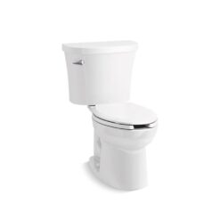 KOHLER Kingston White Elongated Standard height 2-piece Toilet 12-in Rough-In WaterSense 1.28 GPF