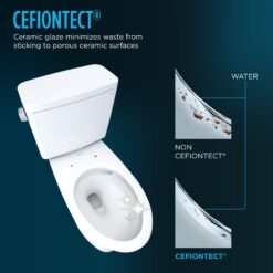TOTO Drake Cotton Elongated Standard height Soft Close 2-piece Toilet 10-in Rough-In WaterSense 1.28 GPF
