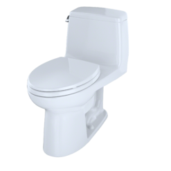 TOTO Eco Ultramax Cotton White Elongated Chair height Soft Close 1-piece Toilet 12-in Rough-In WaterSense 1.28 GPF