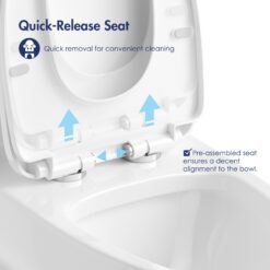 Eridanus Salerno Crisp White Dual Flush Elongated Chair height Soft Close 1-piece Toilet 12-in Rough-In WaterSense 1.6 GPF