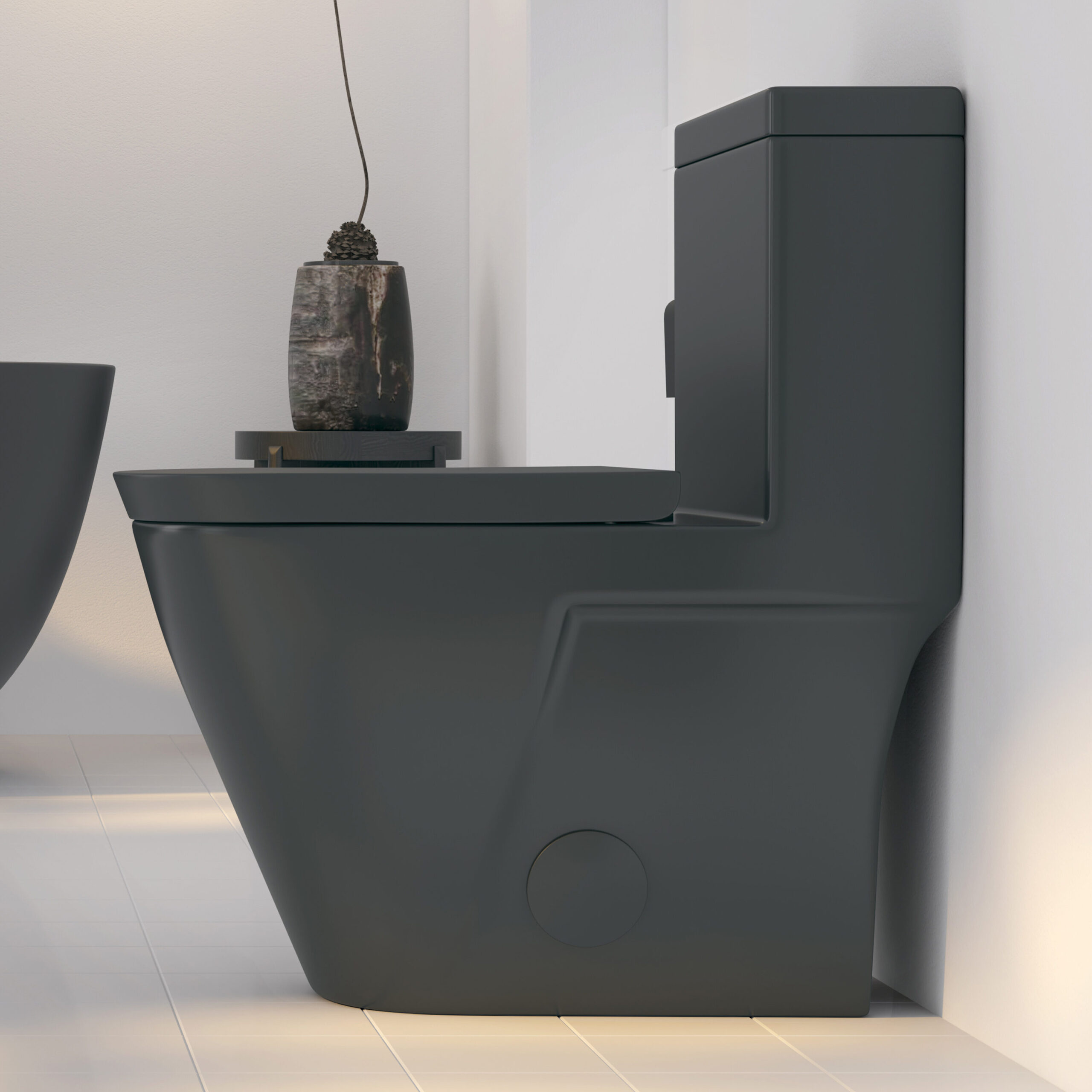 Eridanus Turner Matte Black Dual Flush Elongated Chair height Soft Close 1-piece Toilet 12-in Rough-In WaterSense 1.6 GPF