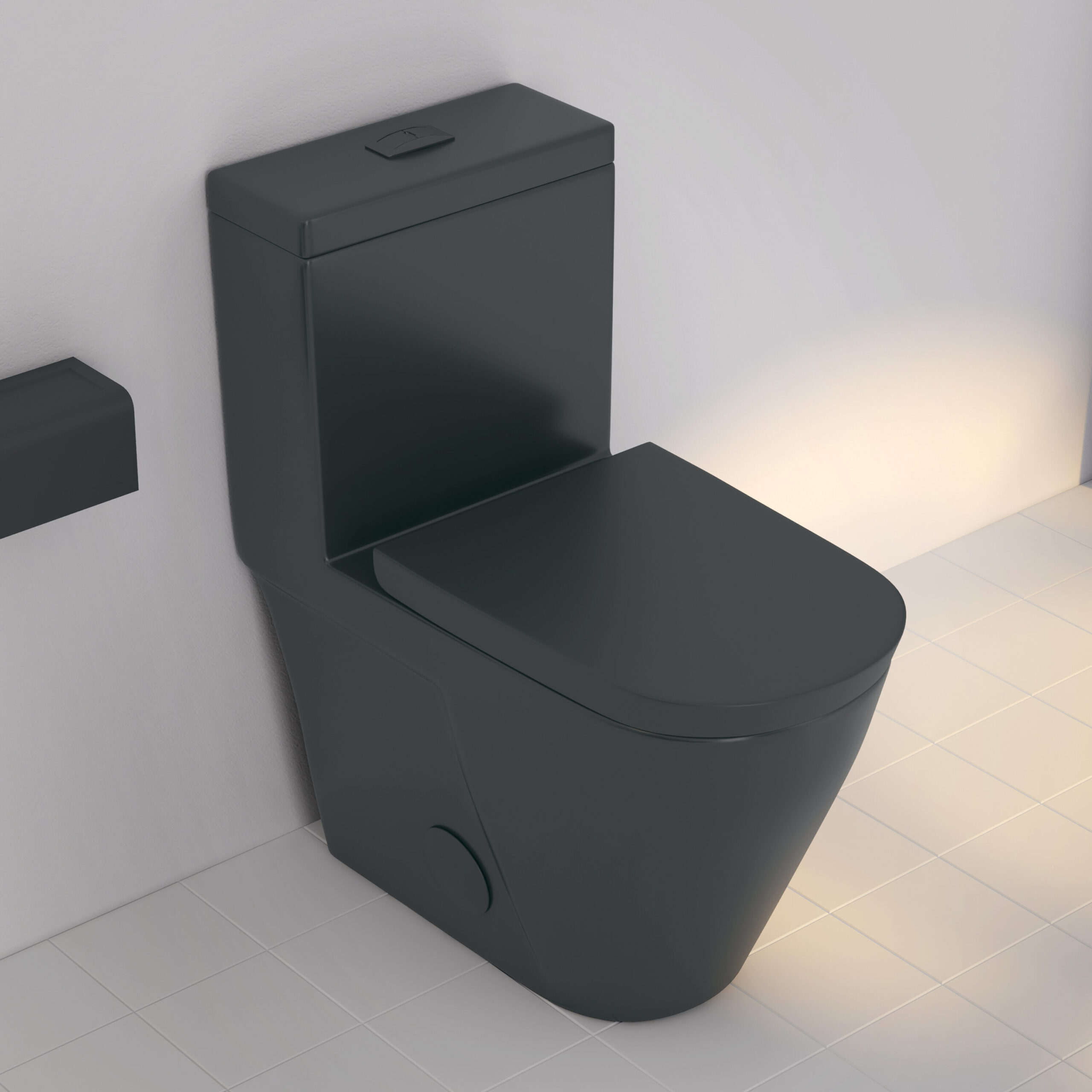Eridanus Turner Matte Black Dual Flush Elongated Chair height Soft Close 1-piece Toilet 12-in Rough-In WaterSense 1.6 GPF