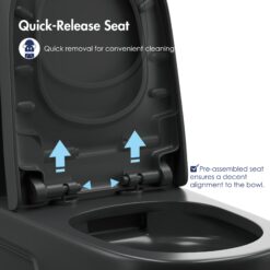 Eridanus Turner Matte Black Dual Flush Elongated Chair height Soft Close 1-piece Toilet 12-in Rough-In WaterSense 1.6 GPF