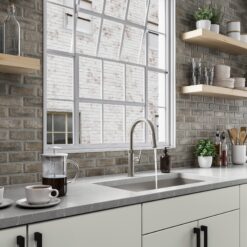 KOHLER Lathe Vibrant Stainless Single Handle Deck-mount Pull-down Kitchen Faucet with Sprayer ( Deck Plate Included )