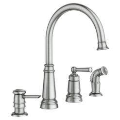 Moen Edison Spot Resist Stainless Single Handle Deck-mount Kitchen Faucet (Soap Dispenser Included) ( Side Sprayer Included )