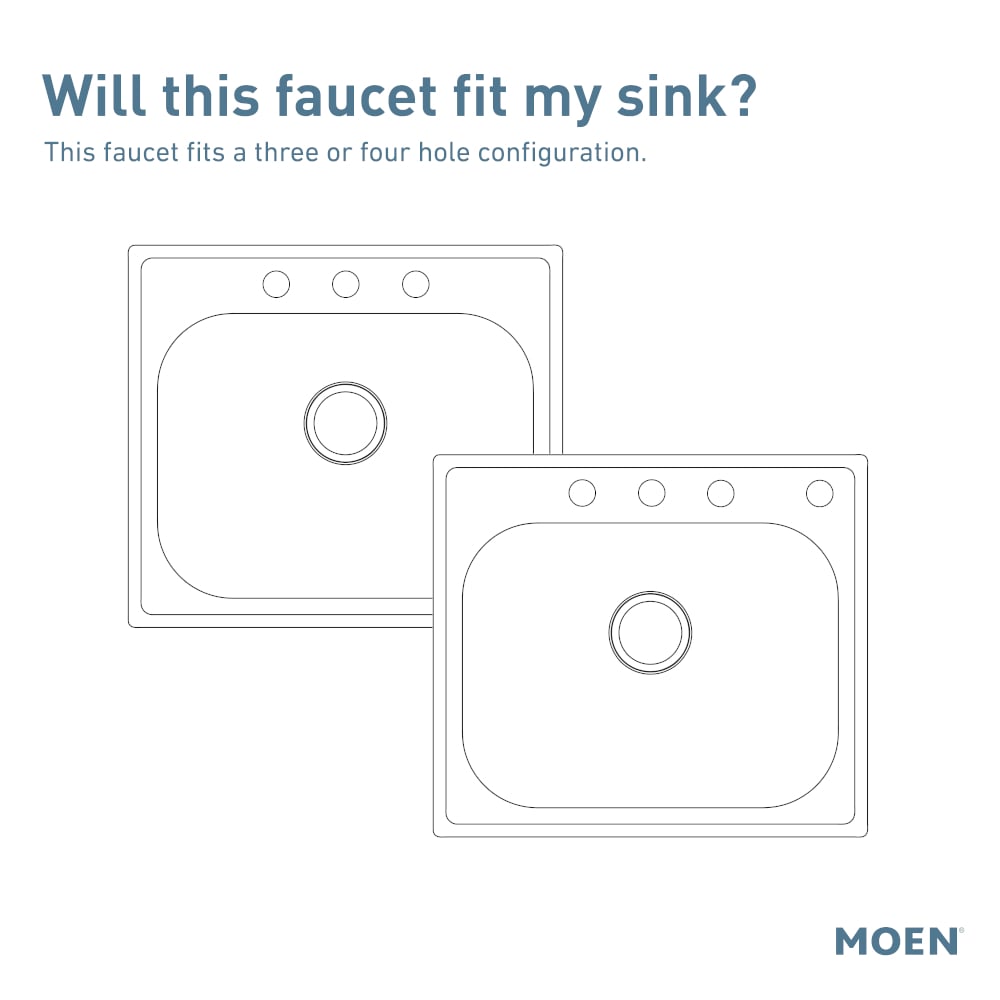 Moen Edison Spot Resist Stainless Single Handle Deck-mount Kitchen Faucet (Soap Dispenser Included) ( Side Sprayer Included )