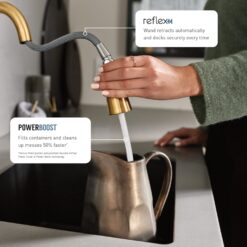 Moen Maureen Brushed Gold Single Handle Deck-mount Pull-down Kitchen Faucet with Sprayer