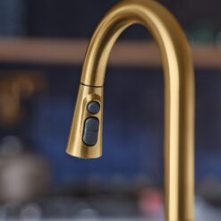 Moen Maureen Brushed Gold Single Handle Deck-mount Pull-down Kitchen Faucet with Sprayer
