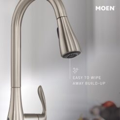 Moen Edwyn Matte Black Single Handle Deck-mount Pull-down Kitchen Faucet with Sprayer ( Deck Plate Included ) (Soap Dispenser Included)