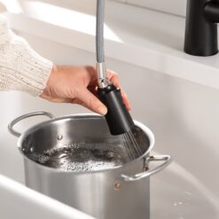 Moen Edwyn Matte Black Single Handle Deck-mount Pull-down Kitchen Faucet with Sprayer ( Deck Plate Included ) (Soap Dispenser Included)