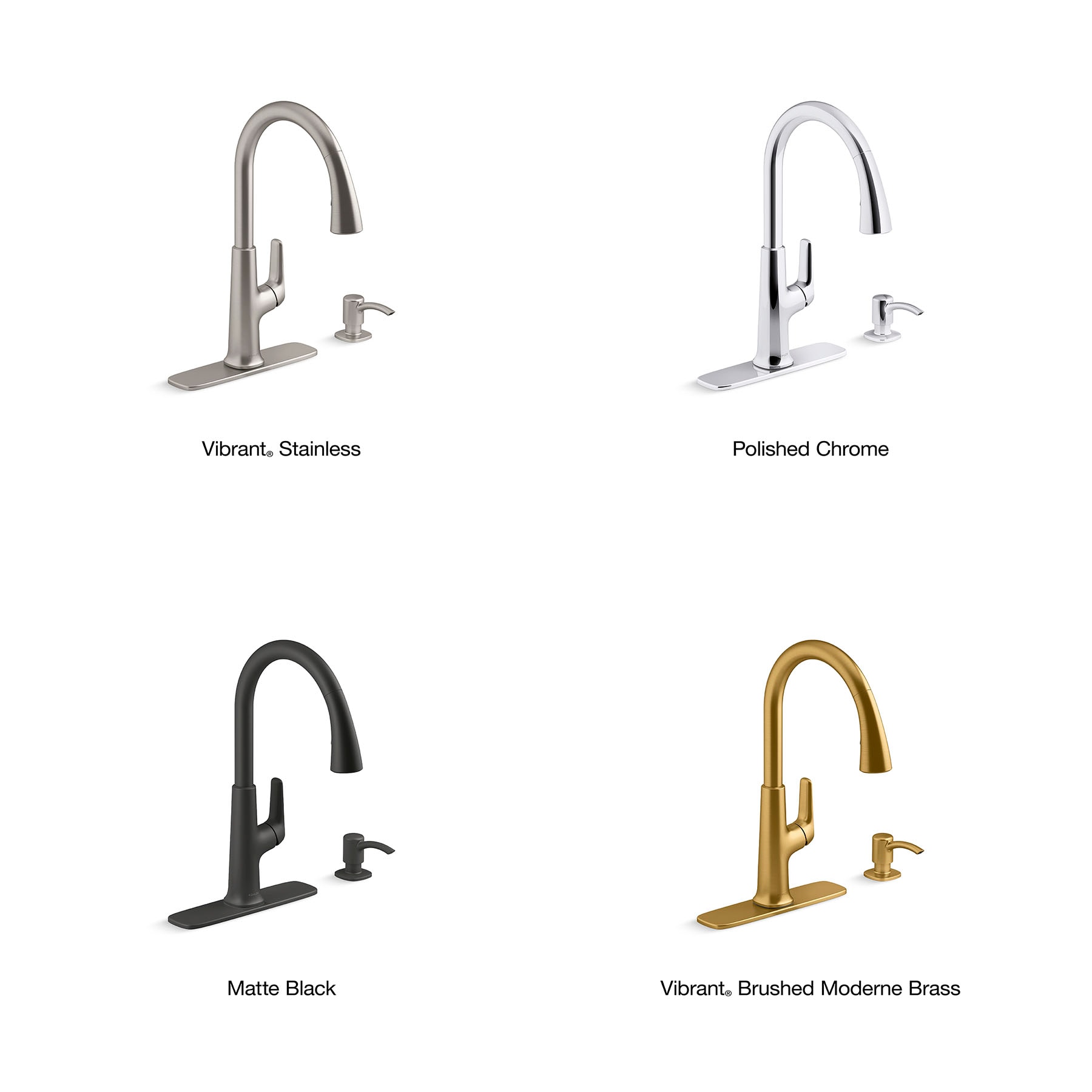 KOHLER Volt Vibrant Stainless Single Handle Deck-mount Pull-down Kitchen Faucet with Sprayer ( Deck Plate Included ) (Soap Dispenser Included)