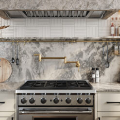 KOHLER Vibrant Brushed Moderne Brass Single Handle Wall-mount Pot Filler Kitchen Faucet