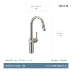 Moen Joric Spot Resist Stainless Single Handle Deck-mount Pull-down Kitchen Faucet with Sprayer ( Deck Plate Included )