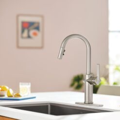 Moen Joric Spot Resist Stainless Single Handle Deck-mount Pull-down Kitchen Faucet with Sprayer ( Deck Plate Included )