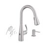 Moen Essie Spot Resist Stainless Single Handle Deck-mount Touchless Pull-down Kitchen Faucet with Sprayer (Soap Dispenser Included)