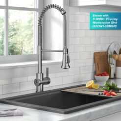 Kraus Britt Spot Free Stainless Steel Single Handle Deck-mount Touchless Pull-down Kitchen Faucet with Sprayer