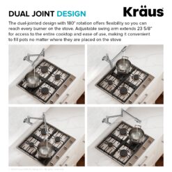 Kraus Bolden Matte Black Double Handle Wall-mount Pot Filler Kitchen Faucet