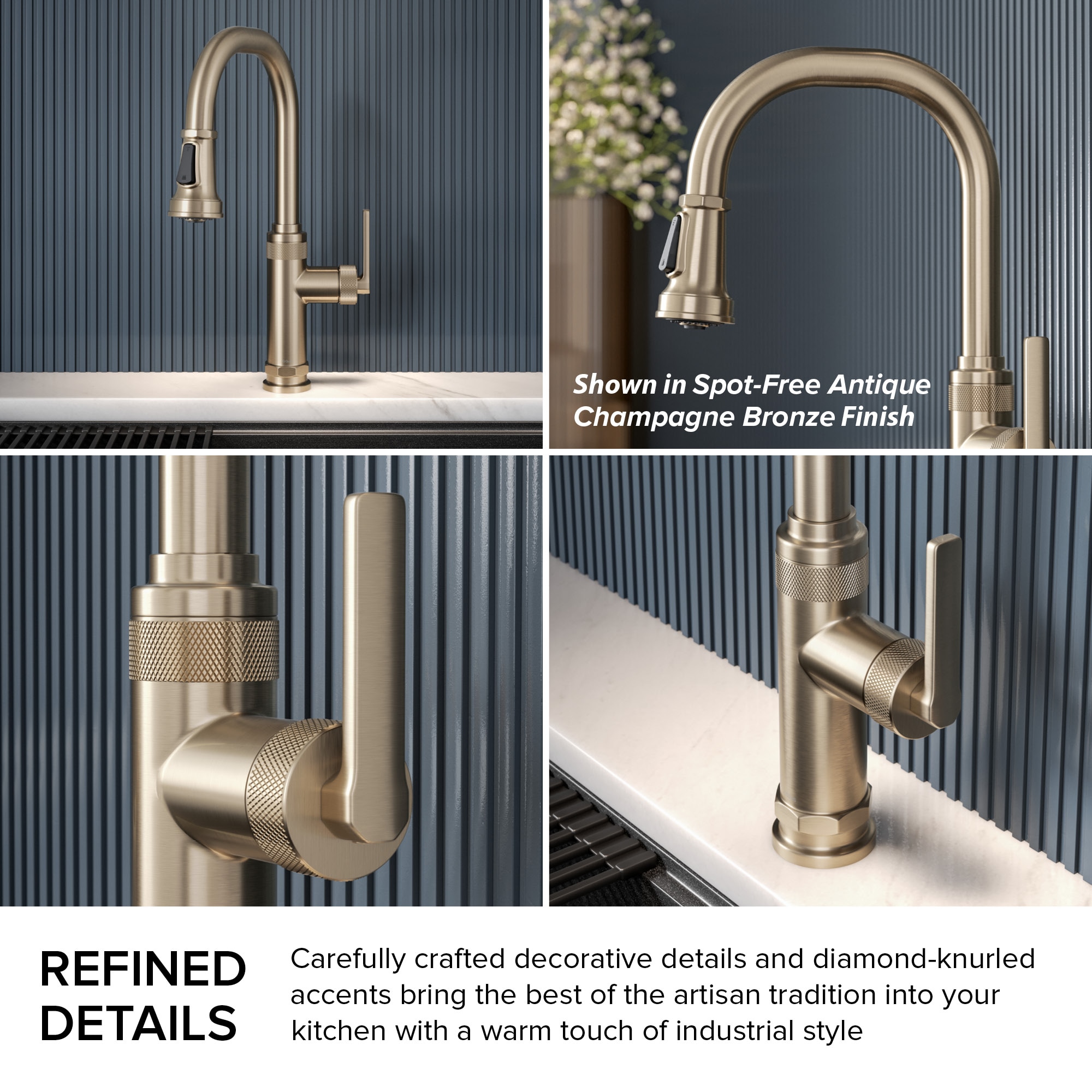 Kraus Allyn Spot Free Stainless Steel Single Handle Deck-mount Kitchen Faucet with Sprayer