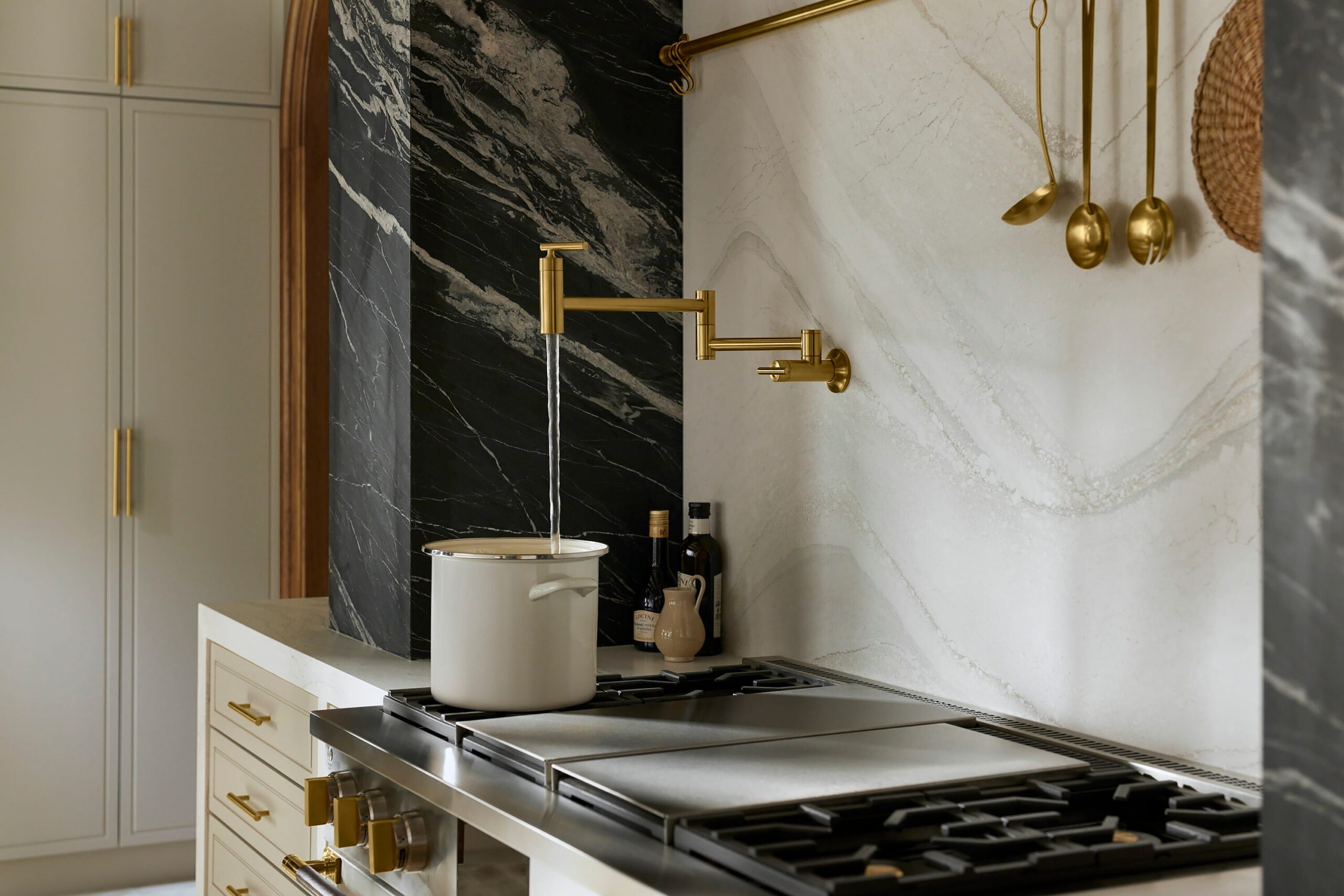 KOHLER Vibrant Brushed Bronze Single Handle Wall-mount Pot Filler Kitchen Faucet