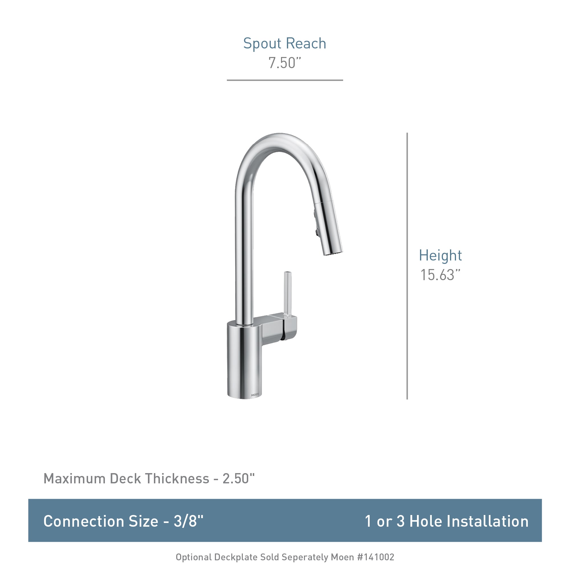 Moen Align Spot Resist Stainless Single Handle Deck-mount Pull-down Kitchen Faucet with Sprayer