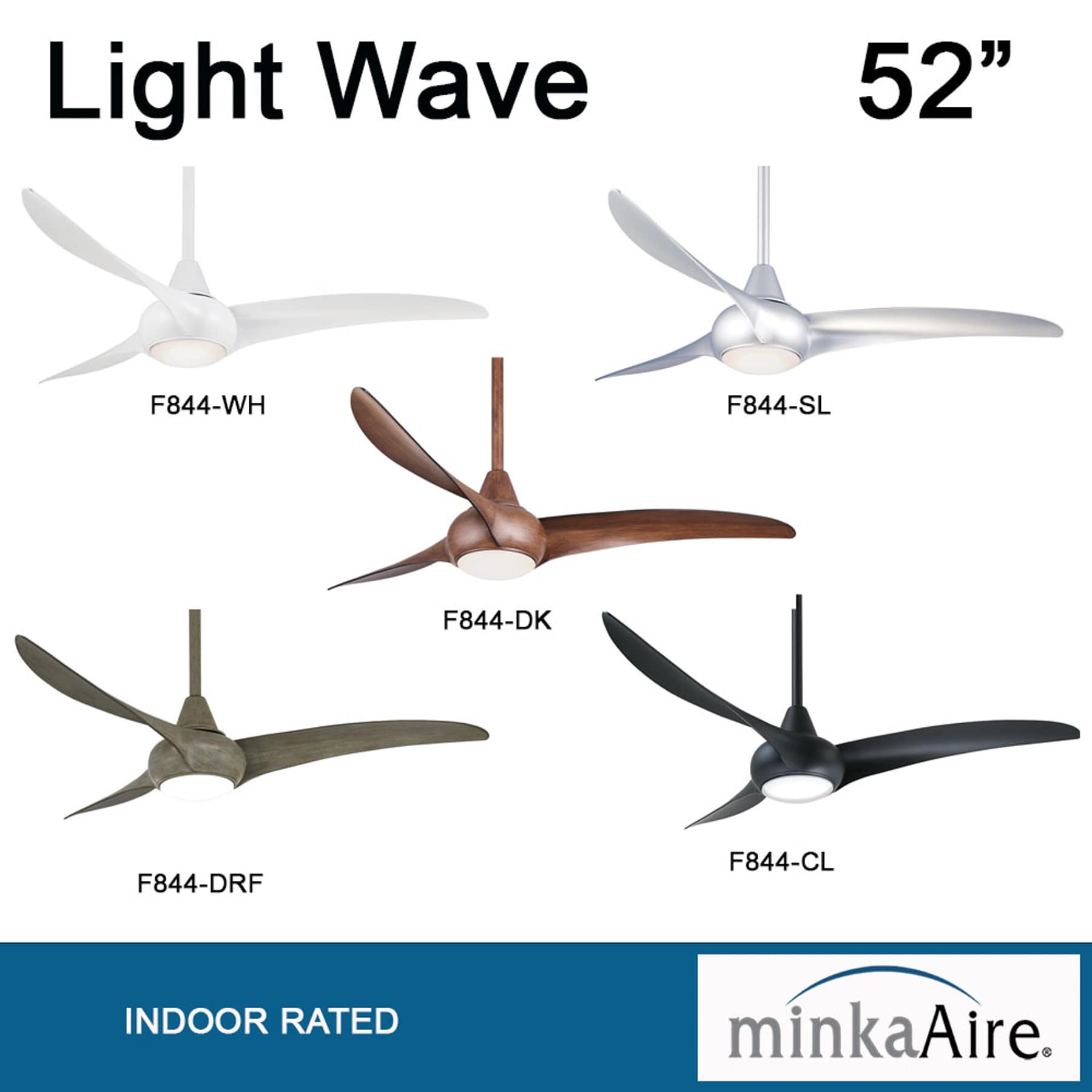 Minka Aire Light Wave 52 52-in Integrated LED Driftwood with Driftwood Blades Propeller Ceiling Fan With Light - Remote Included ( 3 -Blade )