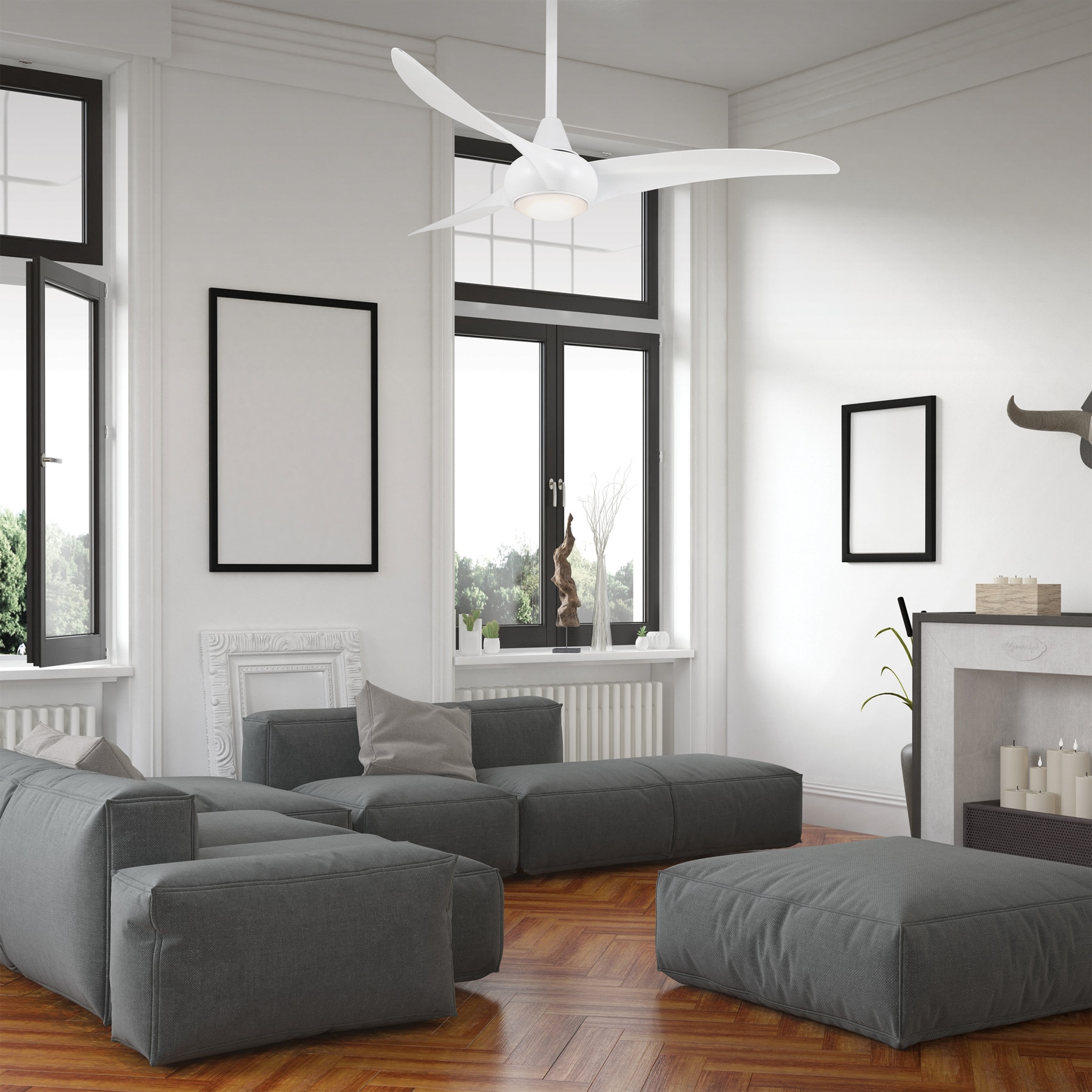 Minka Aire Light Wave 52 52-in White with White Blades Propeller Ceiling Fan With Light - Remote Included ( 3 -Blade )