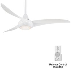 Minka Aire Light Wave 52 52-in White with White Blades Propeller Ceiling Fan With Light - Remote Included ( 3 -Blade )