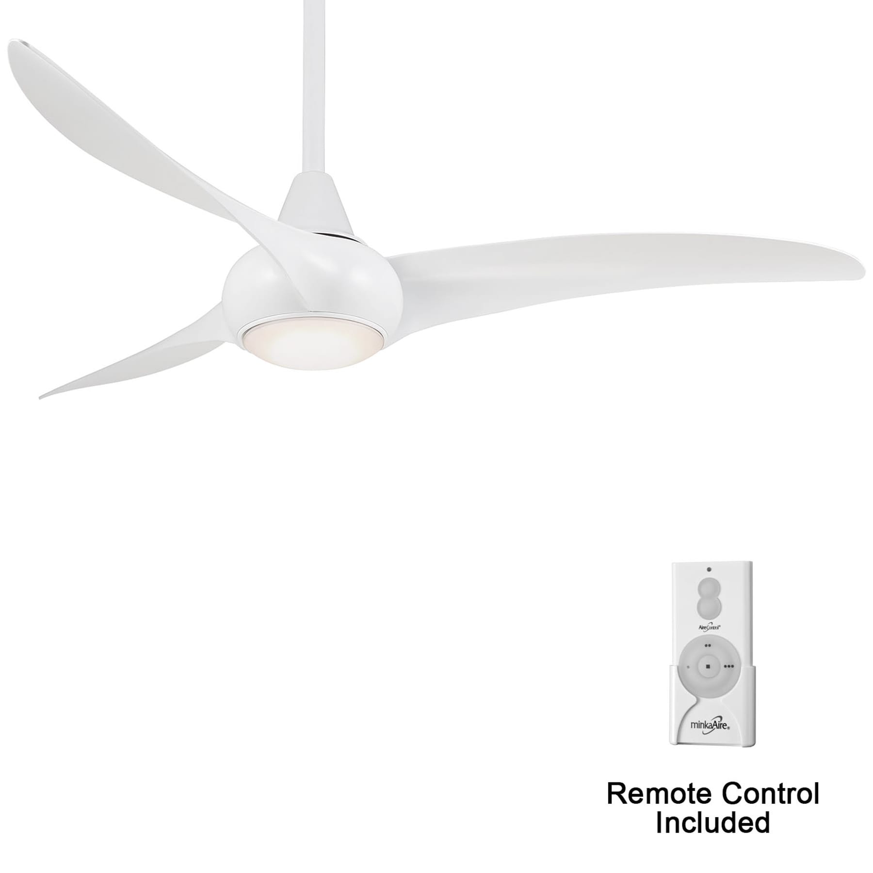 Minka Aire Light Wave 52 52-in White with White Blades Propeller Ceiling Fan With Light - Remote Included ( 3 -Blade )