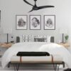 Minka Aire Wave 52 52-in Black with Black Blades Propeller Ceiling Fan Without Light - Remote Included ( 3 -Blade )