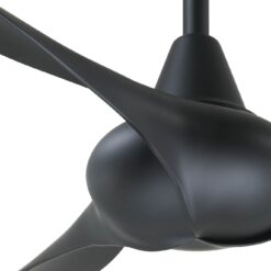 Minka Aire Wave 52 52-in Black with Black Blades Propeller Ceiling Fan Without Light - Remote Included ( 3 -Blade )