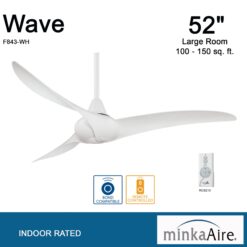 Minka Aire Wave 52 52-in White with White Blades Propeller Ceiling Fan and Remote ( 3 -Blade )
