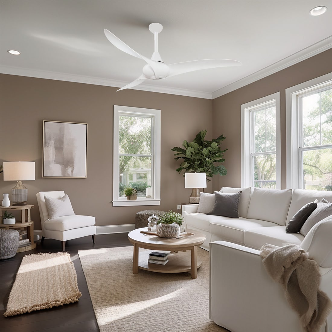 Minka Aire Wave 52 52-in White with White Blades Propeller Ceiling Fan and Remote ( 3 -Blade )