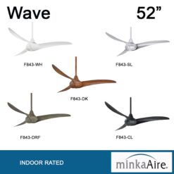 Minka Aire Wave 52 52-in White with White Blades Propeller Ceiling Fan and Remote ( 3 -Blade )