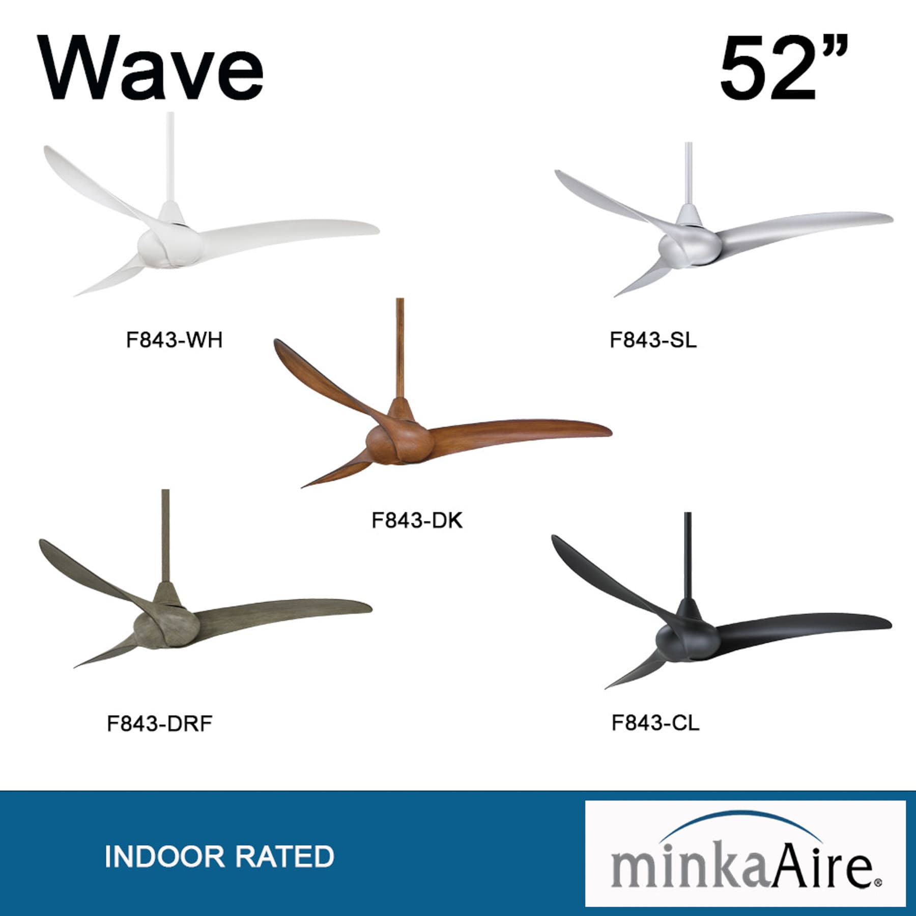 Minka Aire Wave 52 52-in White with White Blades Propeller Ceiling Fan and Remote ( 3 -Blade )