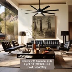 Minka Aire Xtreme H2O 65 65-in Outdoor Black with Black Blades Ceiling Fan Without Light - Remote Included ( 8 -Blade )