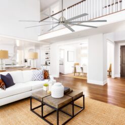 Minka Aire Xtreme H2O 65 65-in Outdoor Brushed Nickel Wet with Brushed Nickel Wet Blades Ceiling Fan Without Light - Remote Included ( 8 -Blade )