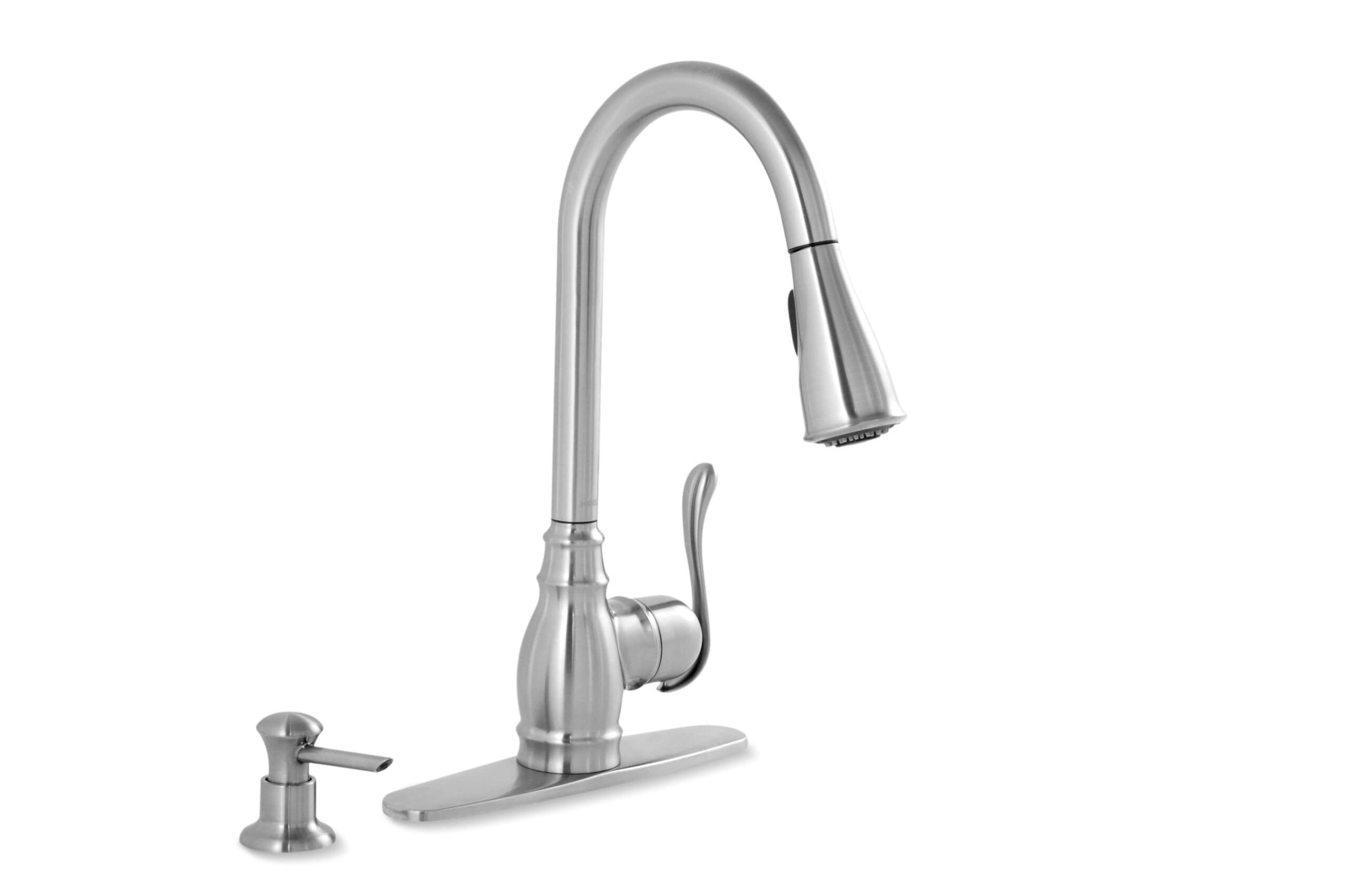Moen Anabelle Spot Resist Stainless Single Handle Deck-mount Pull-down Kitchen Faucet with Sprayer ( Deck Plate Included ) (Soap Dispenser Included)