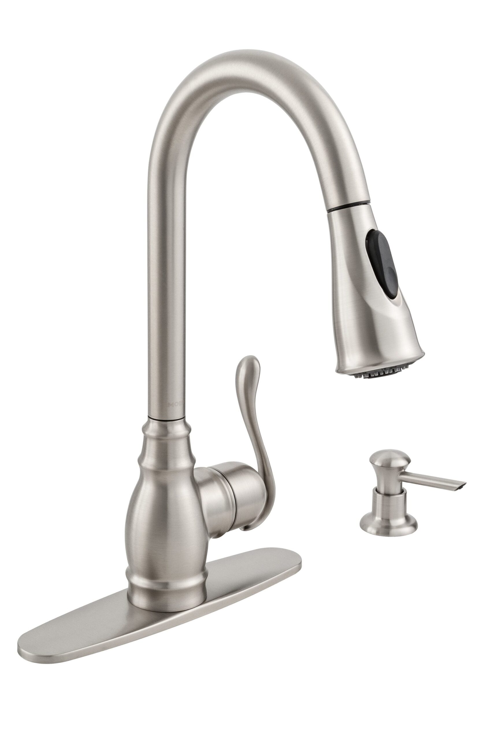 Moen Anabelle Spot Resist Stainless Single Handle Deck-mount Pull-down Kitchen Faucet with Sprayer ( Deck Plate Included ) (Soap Dispenser Included)