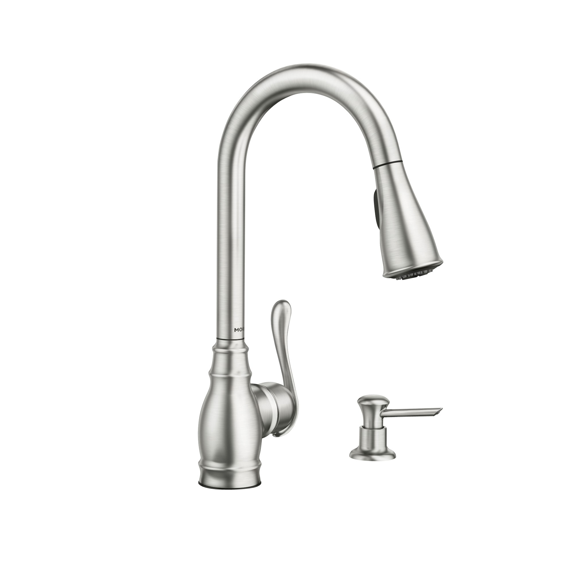 Moen Anabelle Spot Resist Stainless Single Handle Deck-mount Pull-down Kitchen Faucet with Sprayer ( Deck Plate Included ) (Soap Dispenser Included)