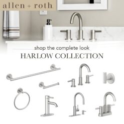 allen + roth Harlow Spot Free Stainless Steel Single Handle Deck-mount Pull-down Kitchen Faucet with Sprayer ( Deck Plate Included ) (Soap Dispenser Included)