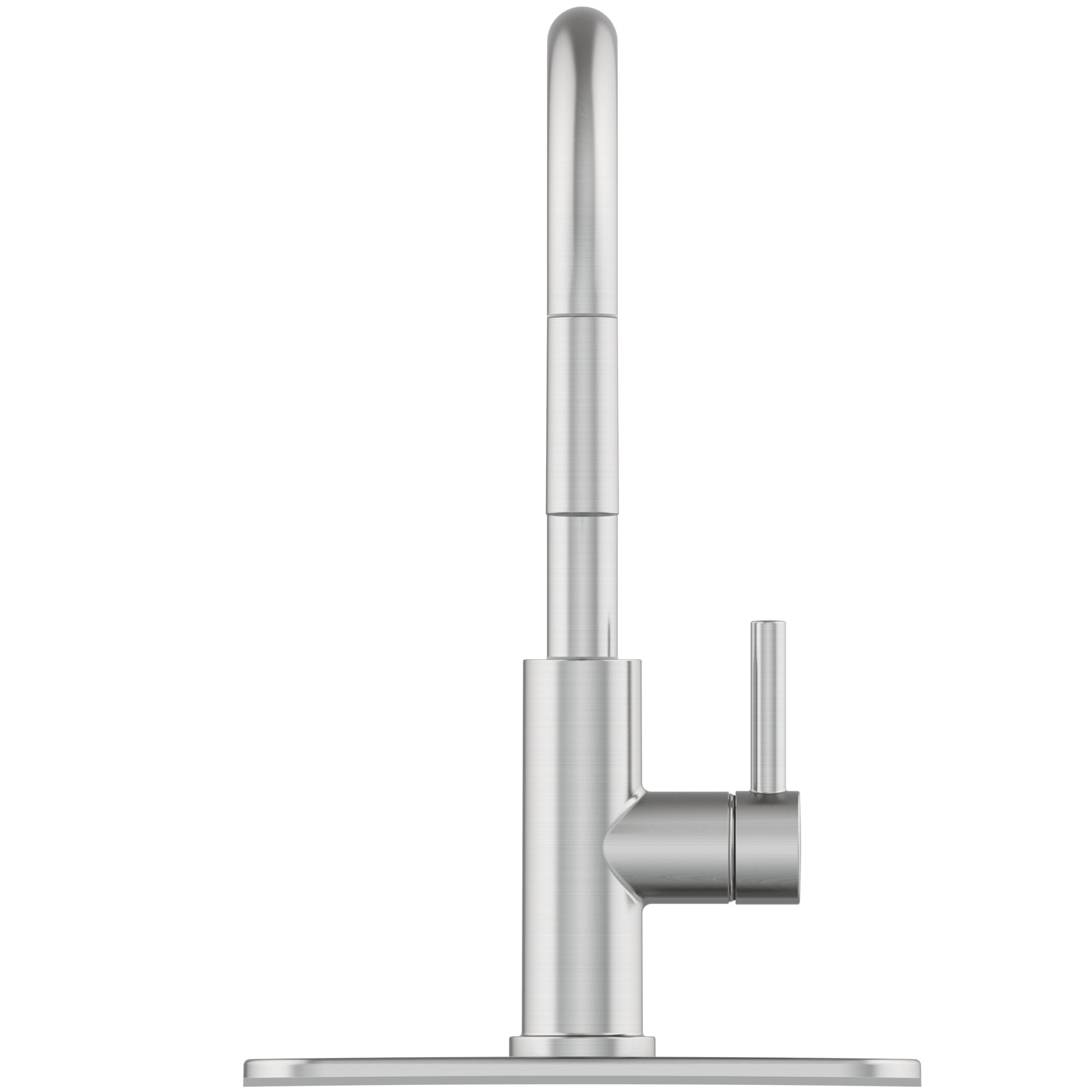 allen + roth Harlow Spot Free Stainless Steel Single Handle Deck-mount Pull-down Kitchen Faucet with Sprayer ( Deck Plate Included ) (Soap Dispenser Included)