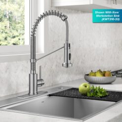 Kraus Bolden Spot-Free Stainless Steel with Deckplate Single Handle Deck-mount Pull-down Kitchen Faucet with Sprayer ( Deck Plate Included )