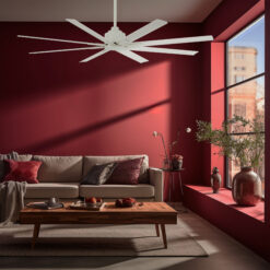 Minka Aire Xtreme H2O 65 65-in Outdoor Flat White with Flat White Blades Ceiling Fan Without Light - Remote Included ( 8 -Blade )