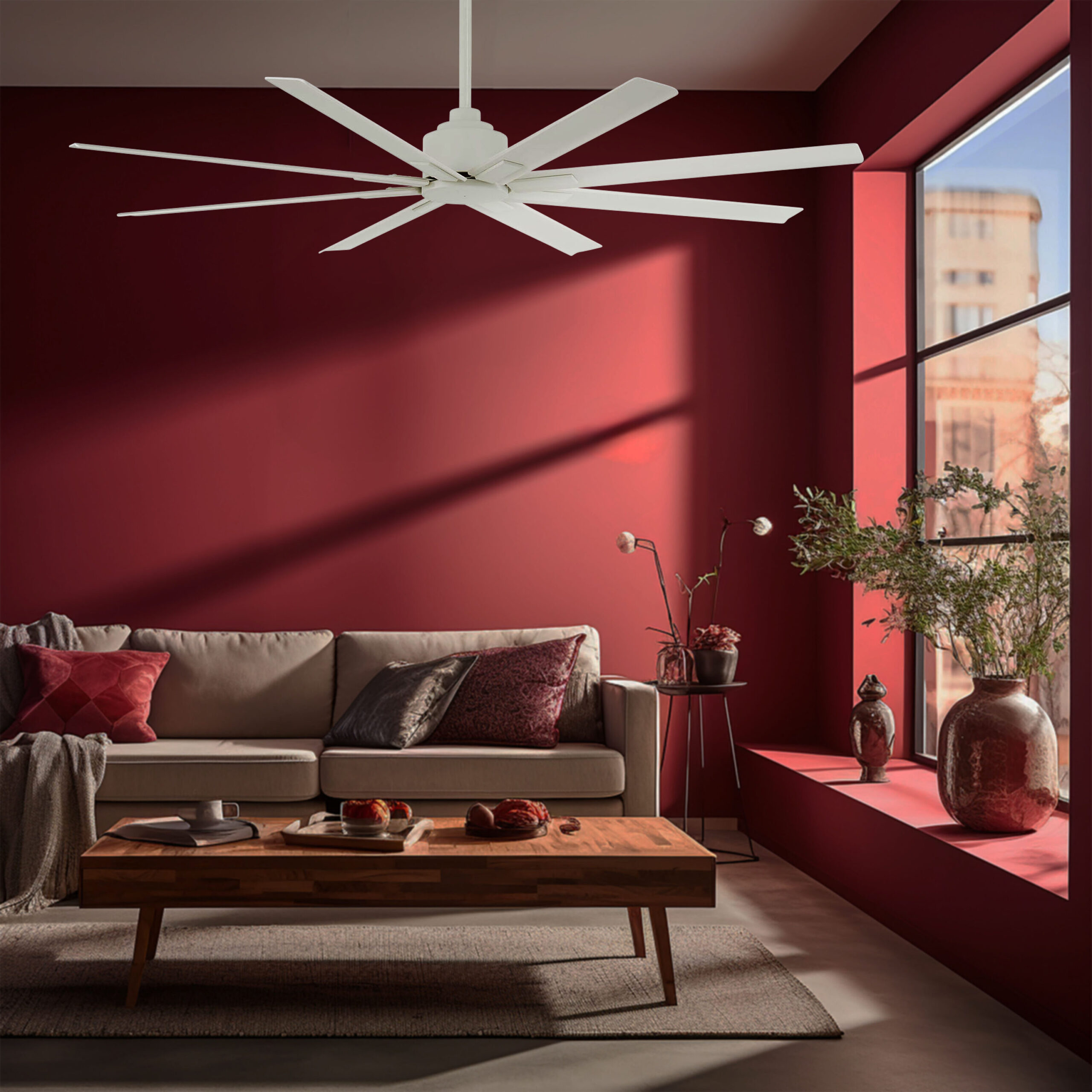 Minka Aire Xtreme H2O 65 65-in Outdoor Flat White with Flat White Blades Ceiling Fan Without Light - Remote Included ( 8 -Blade )