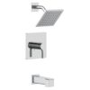 Origin 21 Veda Chrome 1-handle Single function 6-in Square Bathtub and shower Faucet with Valve