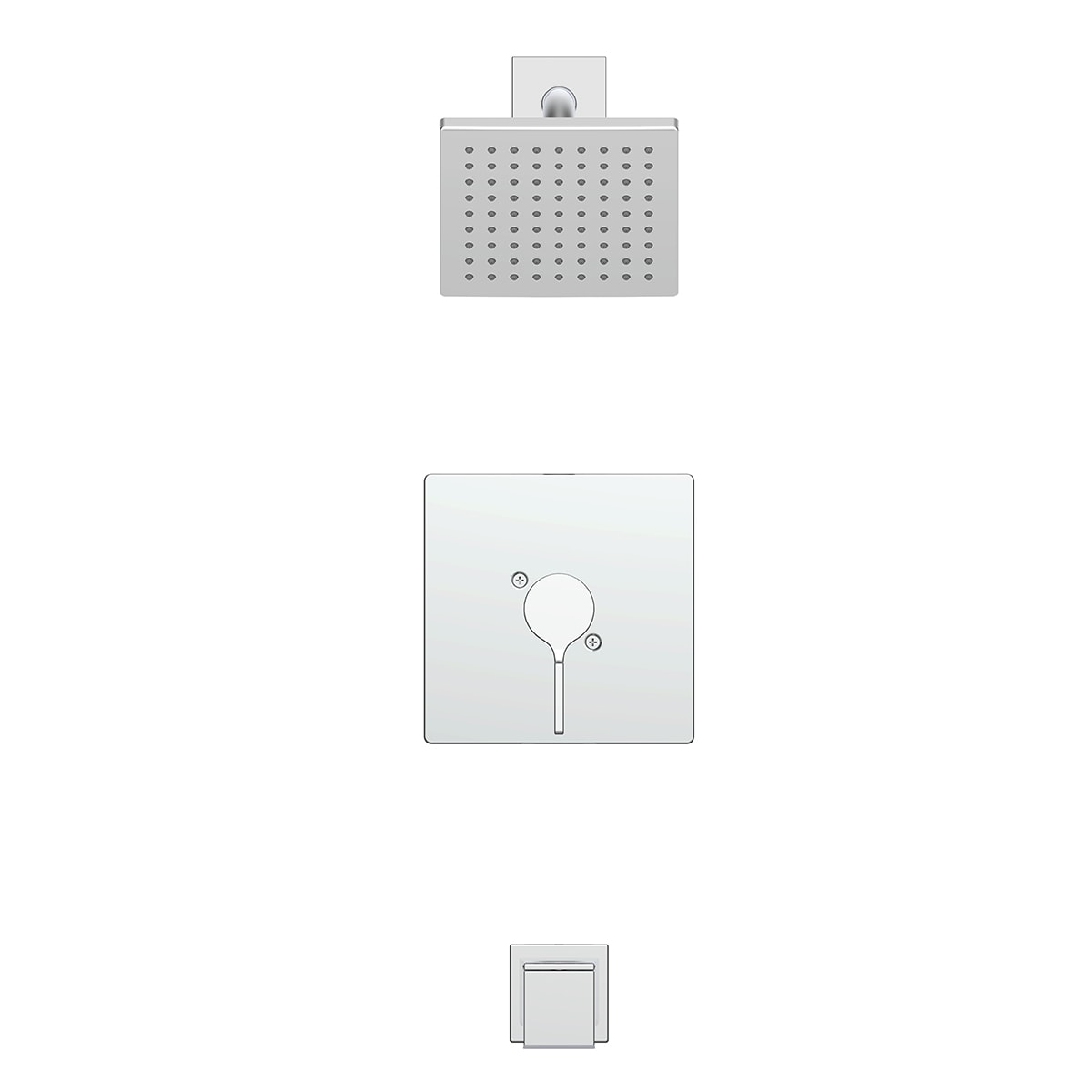 Origin 21 Veda Chrome 1-handle Single function 6-in Square Bathtub and shower Faucet with Valve