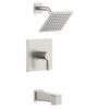 Origin 21 Veda Brushed Nickel 1-handle Single function 6-in Square Bathtub and shower Faucet with Valve